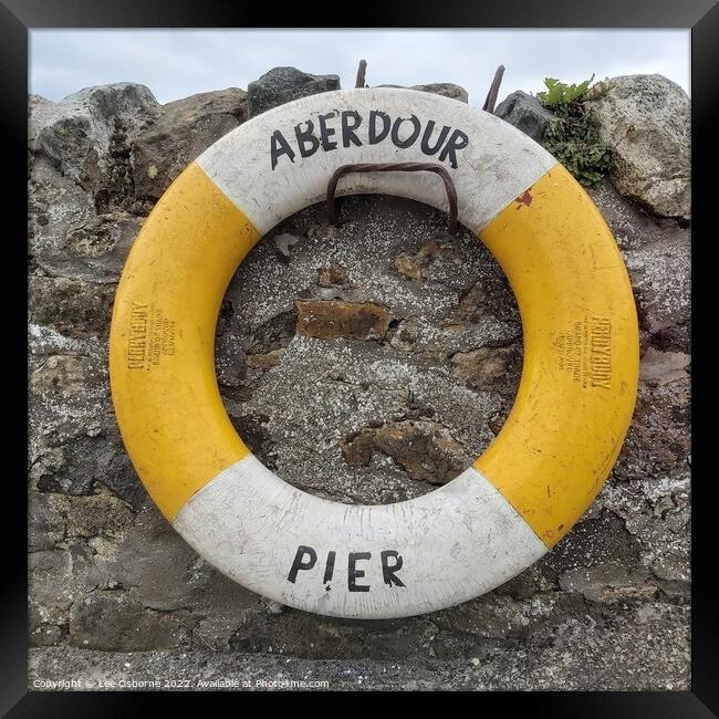 Aberdour Pier Lifebuoy Framed Print by Lee Osborne