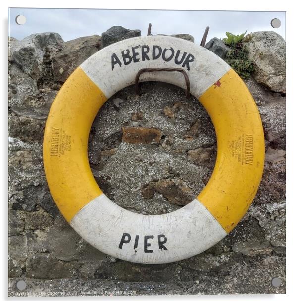 Aberdour Pier Lifebuoy Acrylic by Lee Osborne