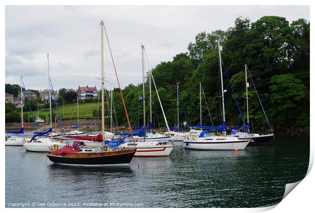 Boats In The Harbour, Aberdour Print by Lee Osborne