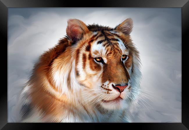 Godly Tiger Framed Print by Julie Hoddinott