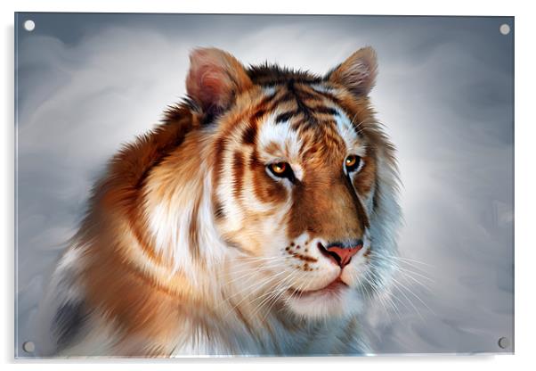 Godly Tiger Acrylic by Julie Hoddinott