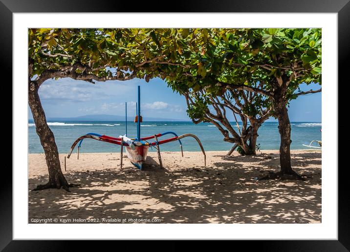 Jukung or outrigger boat, Framed Mounted Print by Kevin Hellon
