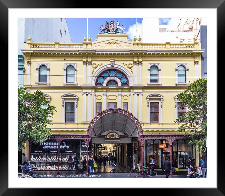 Royal Arcade shopping street, Melbourne, Australia Framed Mounted Print by Kevin Hellon