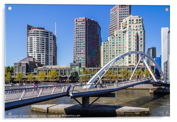 Southgate pedestrian Bridge, Melbourne, Victoria, Australia Acrylic by Kevin Hellon