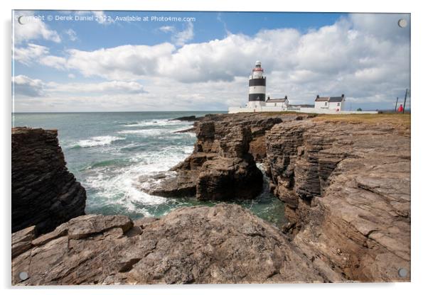 Hook Head Lighthouse, Co Wexford, Ireland  Acrylic by Derek Daniel