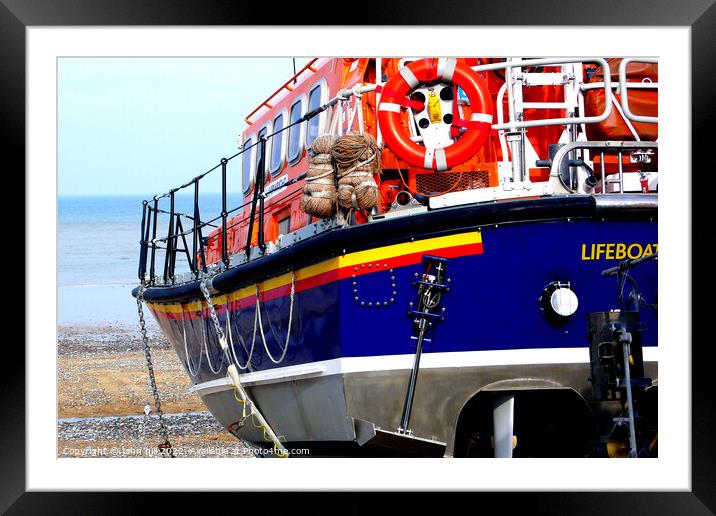 Cromer Lifeboat ready to launch Framed Mounted Print by john hill