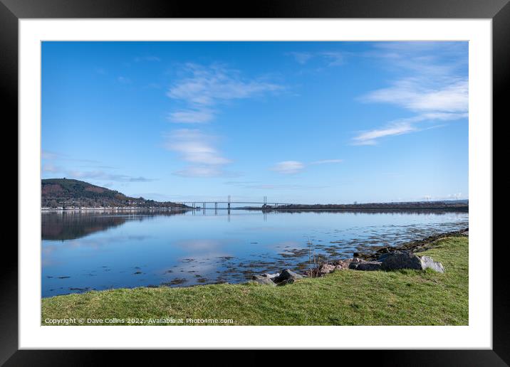 Outdoor Kessock Bridge reflected in the Beauly Firth, Inverness, Scotland Framed Mounted Print by Dave Collins