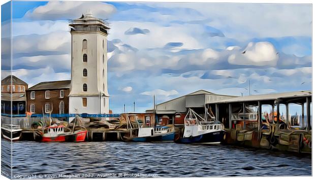The Low Lights Lighthouse In North Shields 2 (Digital Art Version) Canvas Print by Kevin Maughan