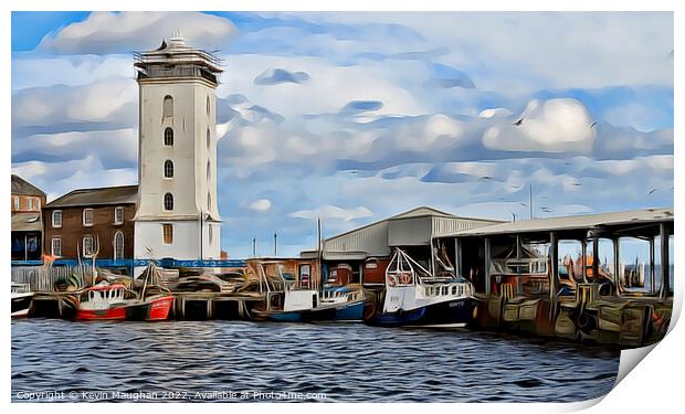 The Low Lights Lighthouse In North Shields 2 (Digital Art Version) Print by Kevin Maughan