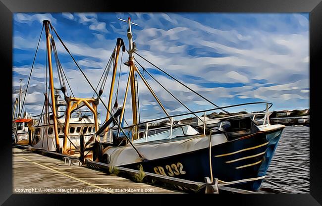 Boats On The Fish Quay (Digital Art Version) Framed Print by Kevin Maughan