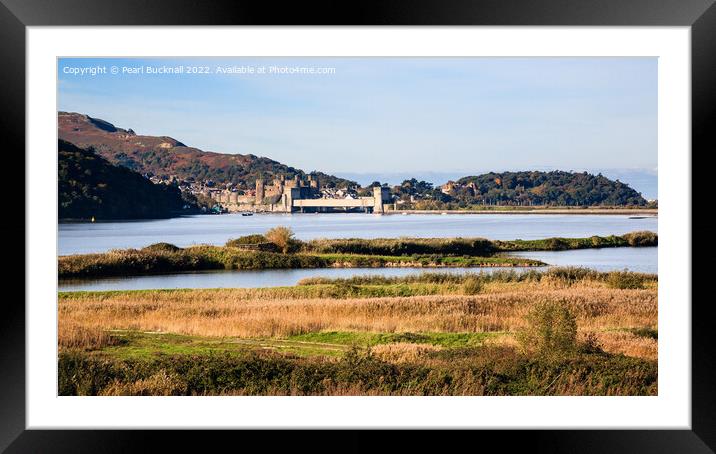 Conwy River Estuary and RSPB Nature Reserve Wales Framed Mounted Print by Pearl Bucknall