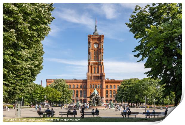 The Rotes Rathaus, Berlin Print by Jim Monk