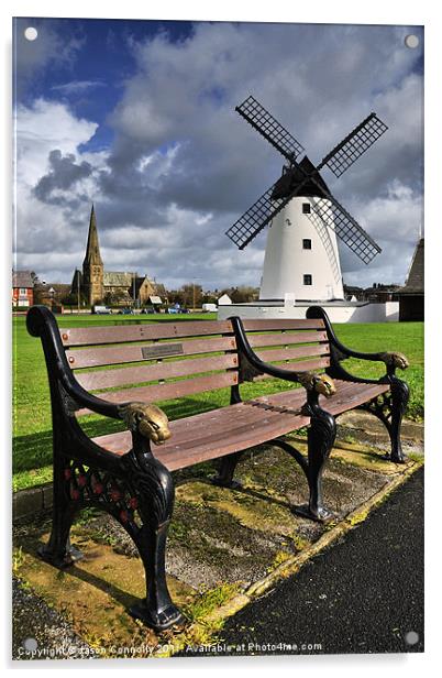 Lytham Windmill, Lancashire. Acrylic by Jason Connolly