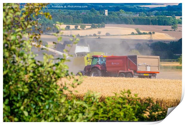 Harvest Field View Print by Stephen Pimm