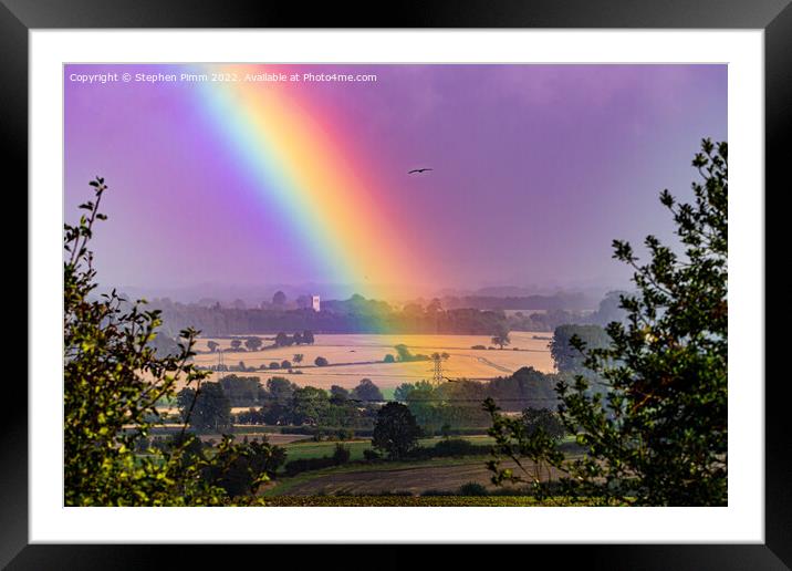 Rainbow Kite Landscape Framed Mounted Print by Stephen Pimm