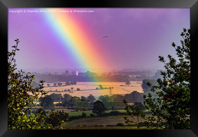 Rainbow Kite Landscape Framed Print by Stephen Pimm
