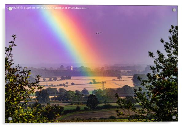 Rainbow Kite Landscape Acrylic by Stephen Pimm