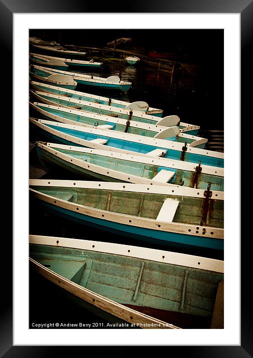 Closely parked boats Framed Mounted Print by Andrew Berry