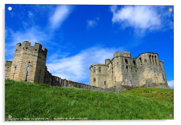 Walkworth castle in Northumbria  Acrylic by Philip Openshaw
