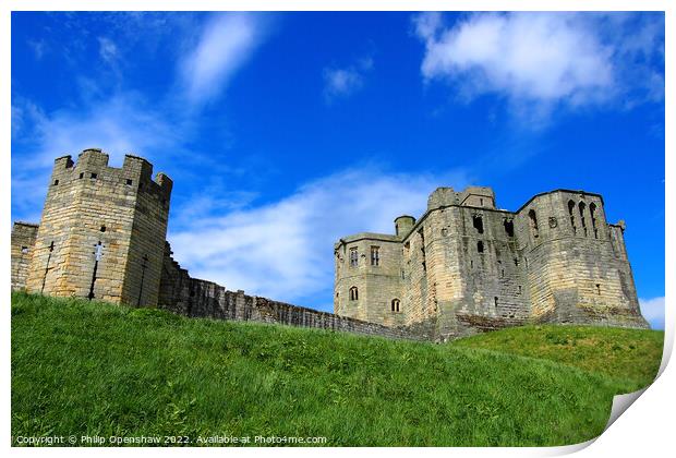 Walkworth castle in Northumbria  Print by Philip Openshaw