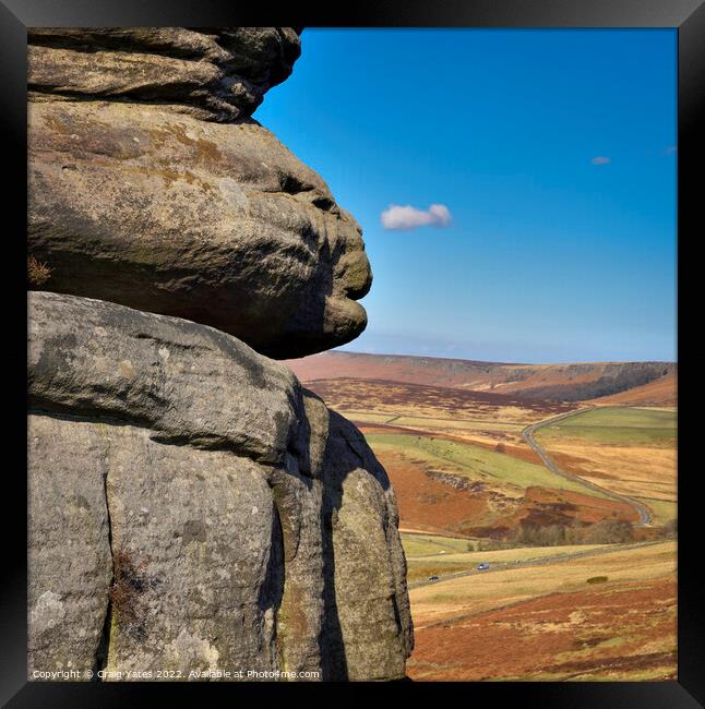 Gritstone Face Surprise View Peak District Framed Print by Craig Yates