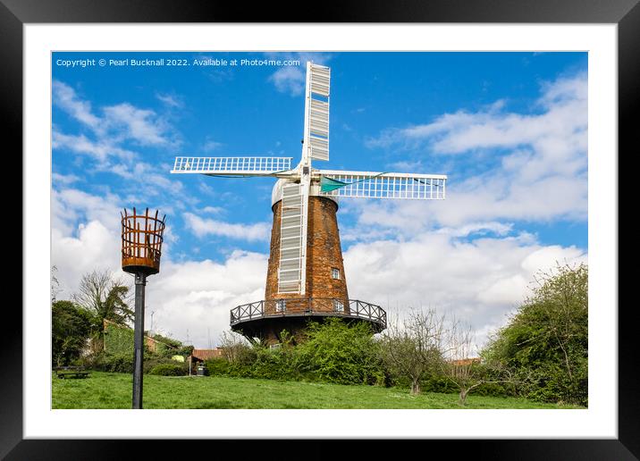 Green's Mill Windmill in Nottingham Framed Mounted Print by Pearl Bucknall