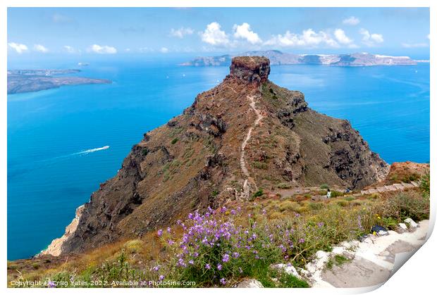 Skaros Rock Santorini Greece Print by Craig Yates