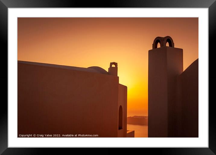 Santorini Sunset  Framed Mounted Print by Craig Yates