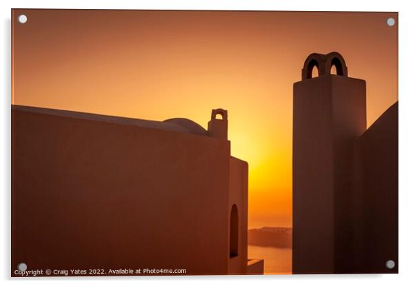 Santorini Sunset  Acrylic by Craig Yates