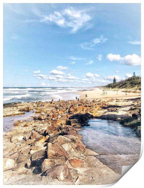 Yaroomba Beach Sunshine Coast Queensland Print by Julie Gresty