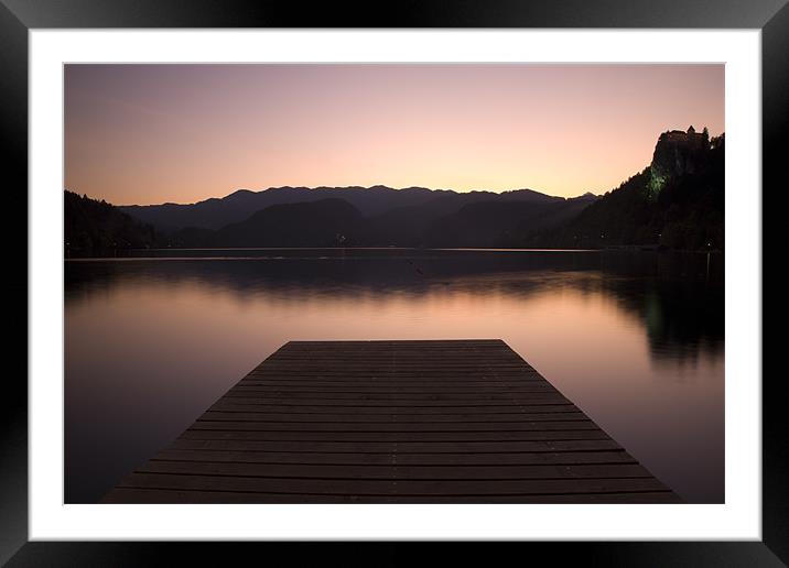 Lake Bled at sunset Framed Mounted Print by Ian Middleton