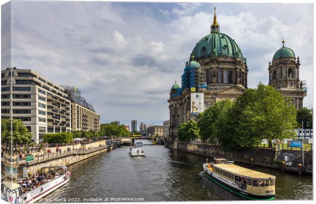 Sightseeing on the river Spree Canvas Print by Jim Monk