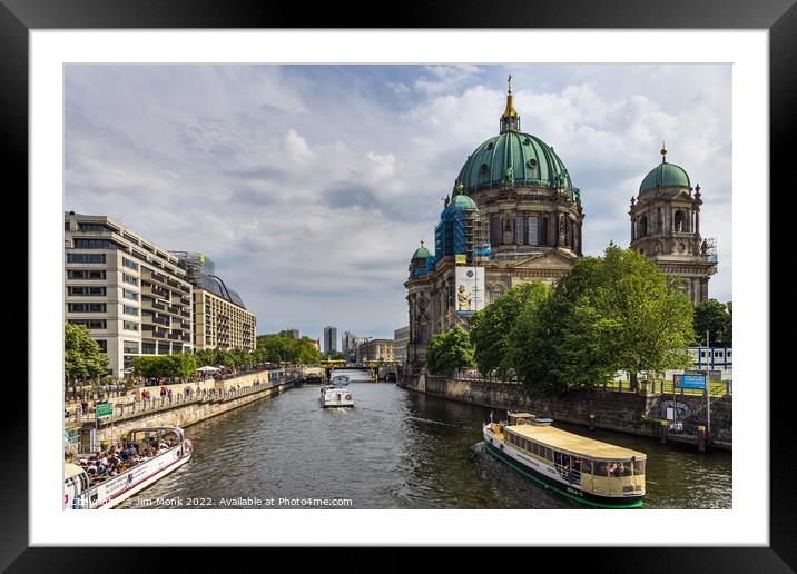Sightseeing on the river Spree Framed Mounted Print by Jim Monk