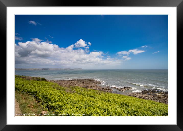 Oxwich Bay Framed Mounted Print by Simon Connellan