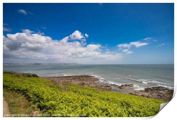 Oxwich Bay Print by Simon Connellan