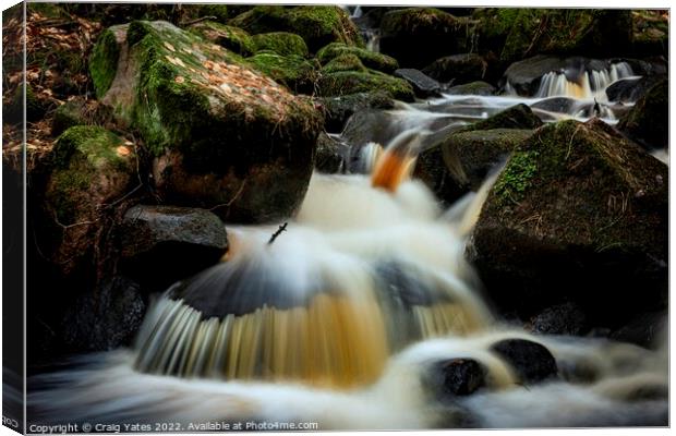 Wyming Brook Nature Reserve Waterfall Canvas Print by Craig Yates