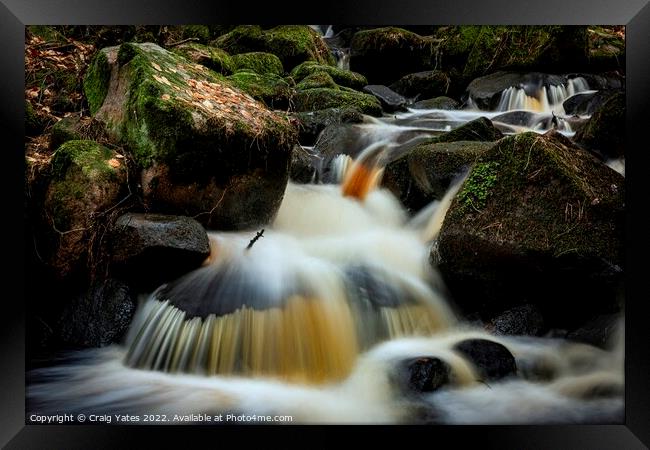 Wyming Brook Nature Reserve Waterfall Framed Print by Craig Yates