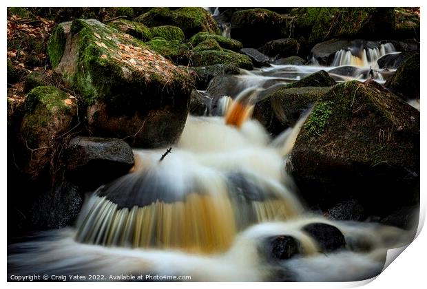 Wyming Brook Nature Reserve Waterfall Print by Craig Yates