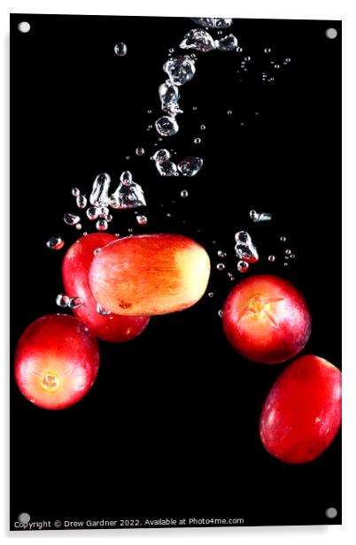 Splashing Grapes Acrylic by Drew Gardner