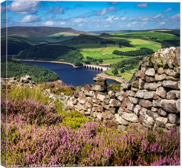 Bamford Moor Heather Peak district Canvas Print by Craig Yates