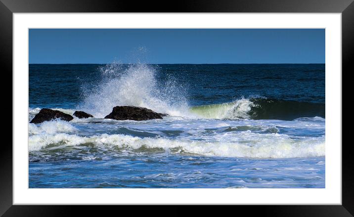 Breaking Wave Splash Panorama Framed Mounted Print by Jeremy Hayden