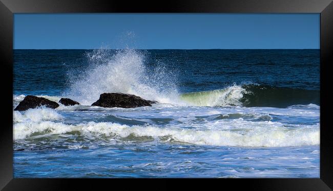 Breaking Wave Splash Panorama Framed Print by Jeremy Hayden