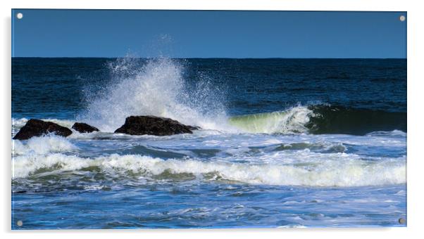 Breaking Wave Splash Panorama Acrylic by Jeremy Hayden