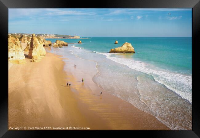 Beaches and cliffs of Praia Rocha, Algarve - 2 - Picturesque Edi Framed Print by Jordi Carrio