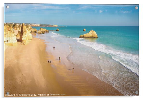 Beaches and cliffs of Praia Rocha, Algarve - 2 - Picturesque Edi Acrylic by Jordi Carrio
