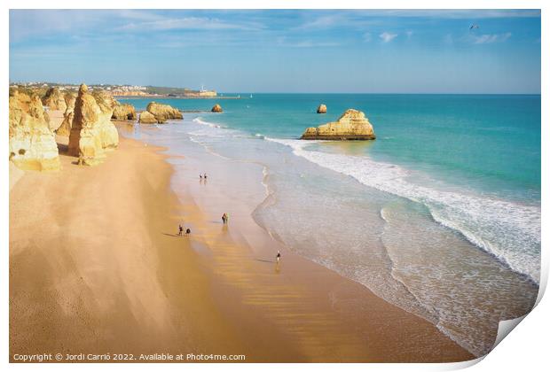 Beaches and cliffs of Praia Rocha, Algarve - 2 - Picturesque Edi Print by Jordi Carrio