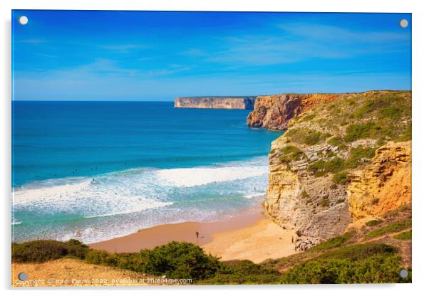 Cliffs of the coast of Sagres, Algarve - 2 - Orton glow Edition  Acrylic by Jordi Carrio