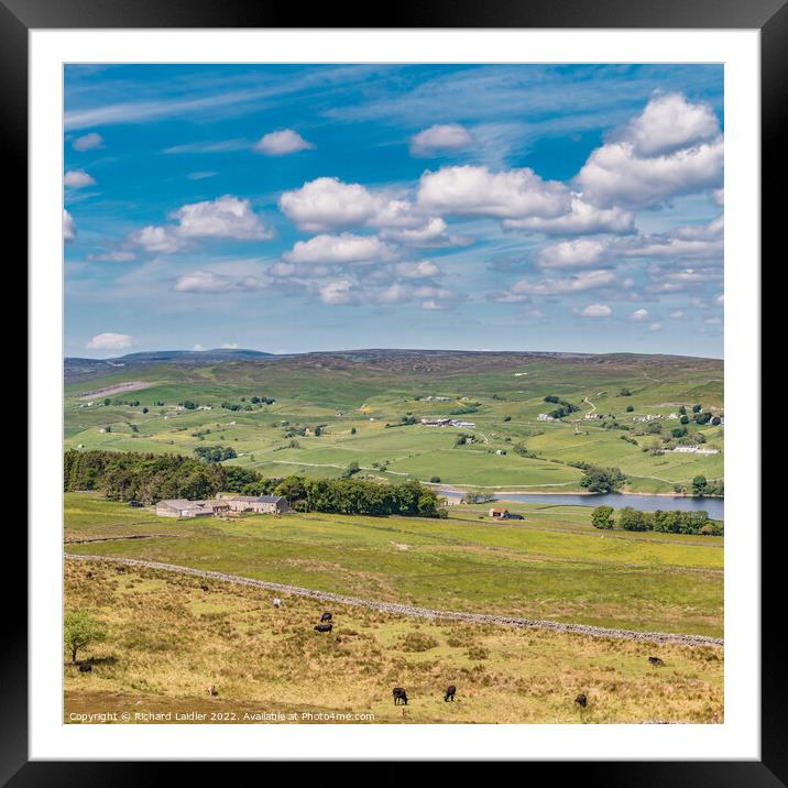 Over Grassholme, Lunedale to Thringarth from Harker Hill Framed Mounted Print by Richard Laidler