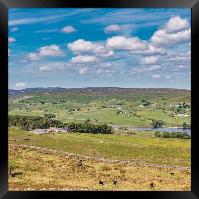 Over Grassholme, Lunedale to Thringarth from Harker Hill Framed Print by Richard Laidler