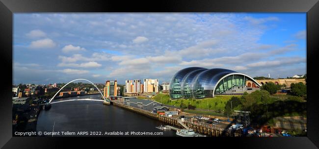Gateshead Millennium Bridge and The Sage, Newcastle-upon-Tyne, England, UK Framed Print by Geraint Tellem ARPS